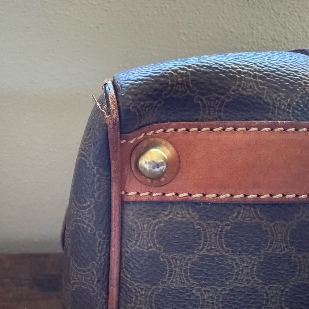 Celine Boston Bag with Structured Design and Leather Accents - Picture 14 of 16